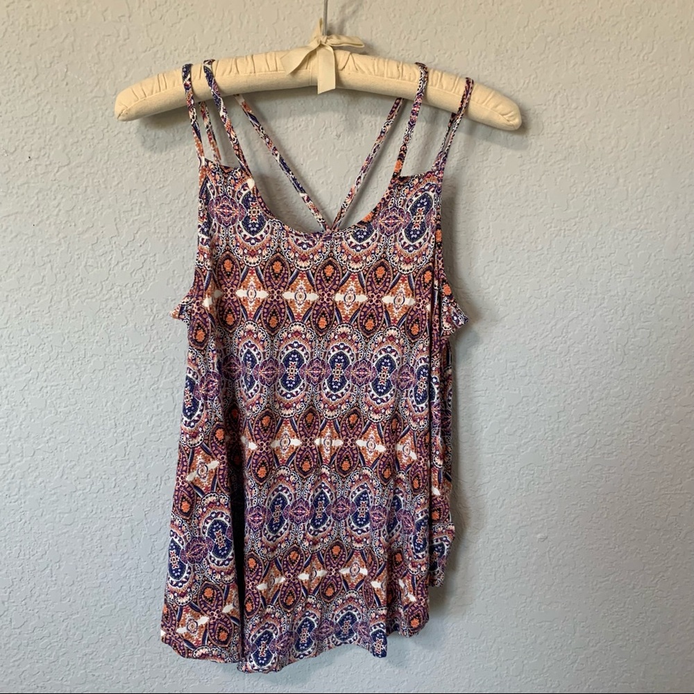 Hippie rose double strap tank top
